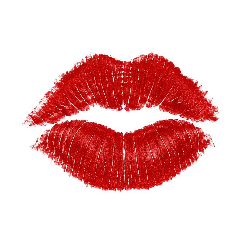 Red lipstick kiss